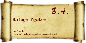 Balogh Agaton névjegykártya