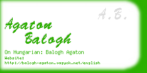 agaton balogh business card
